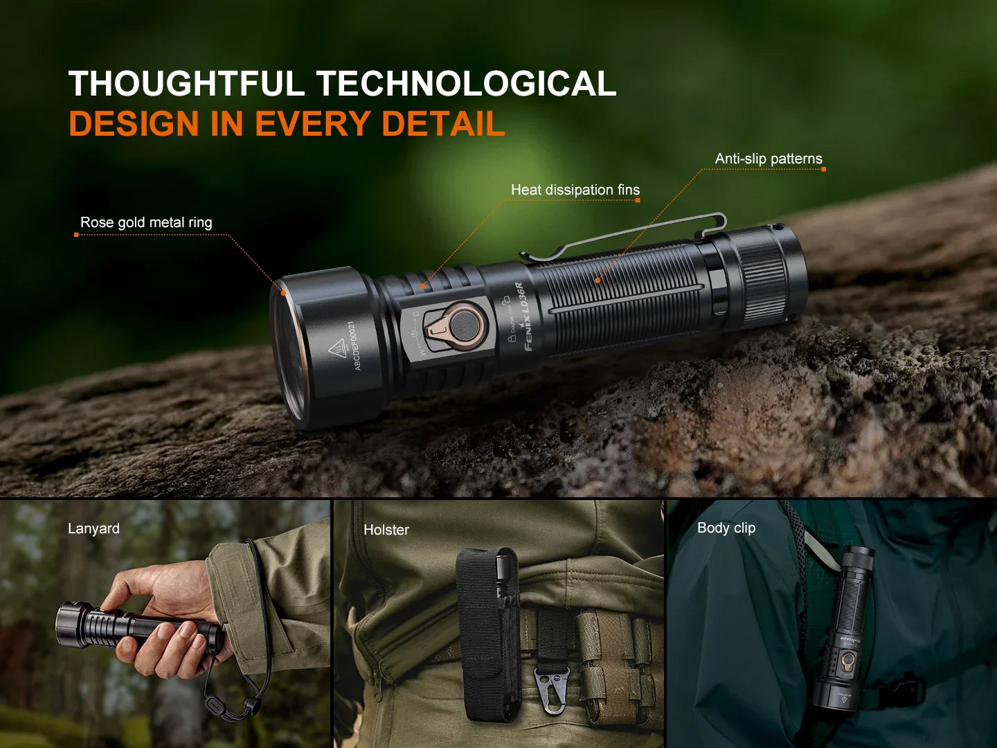 Fenix LD36R leistungsstarke Taschenlampe mit verschiedenen Lichtquellen, 3600 Lumen – Bild 