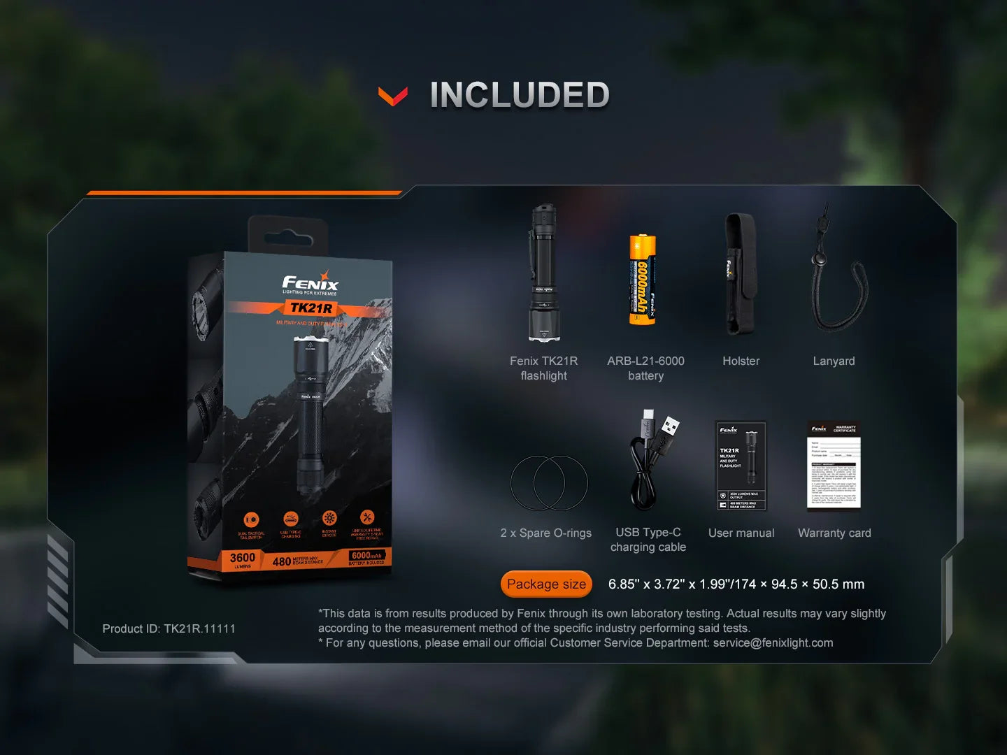 Fenix TK21R Taktische Taschenlampe für Militär- und Dienst, 3600 Lumen