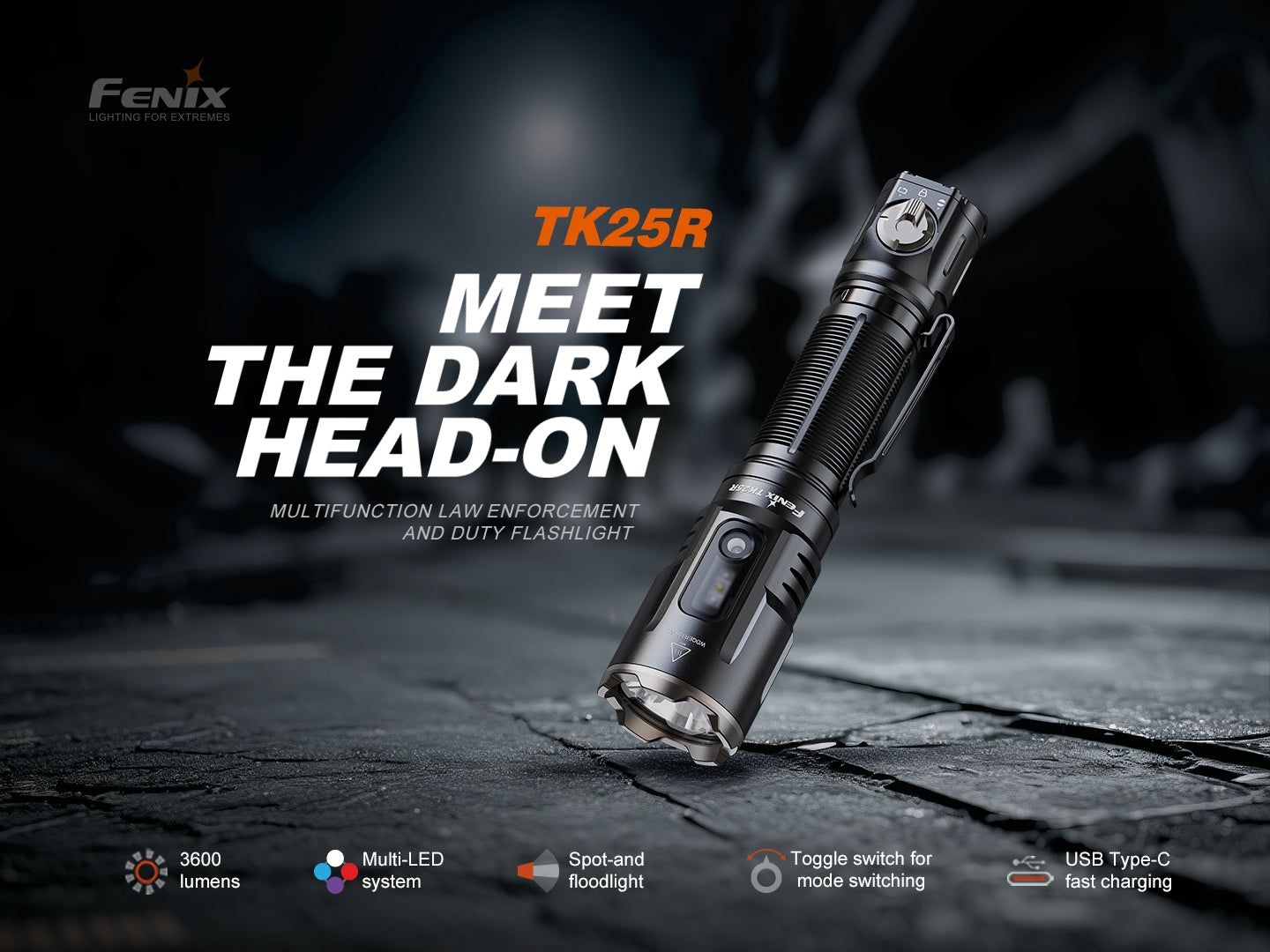 Fenix TK25R Multifunktionale Taschenlampe für Polizei und Dienst, 3600 Lumen – Bild 
