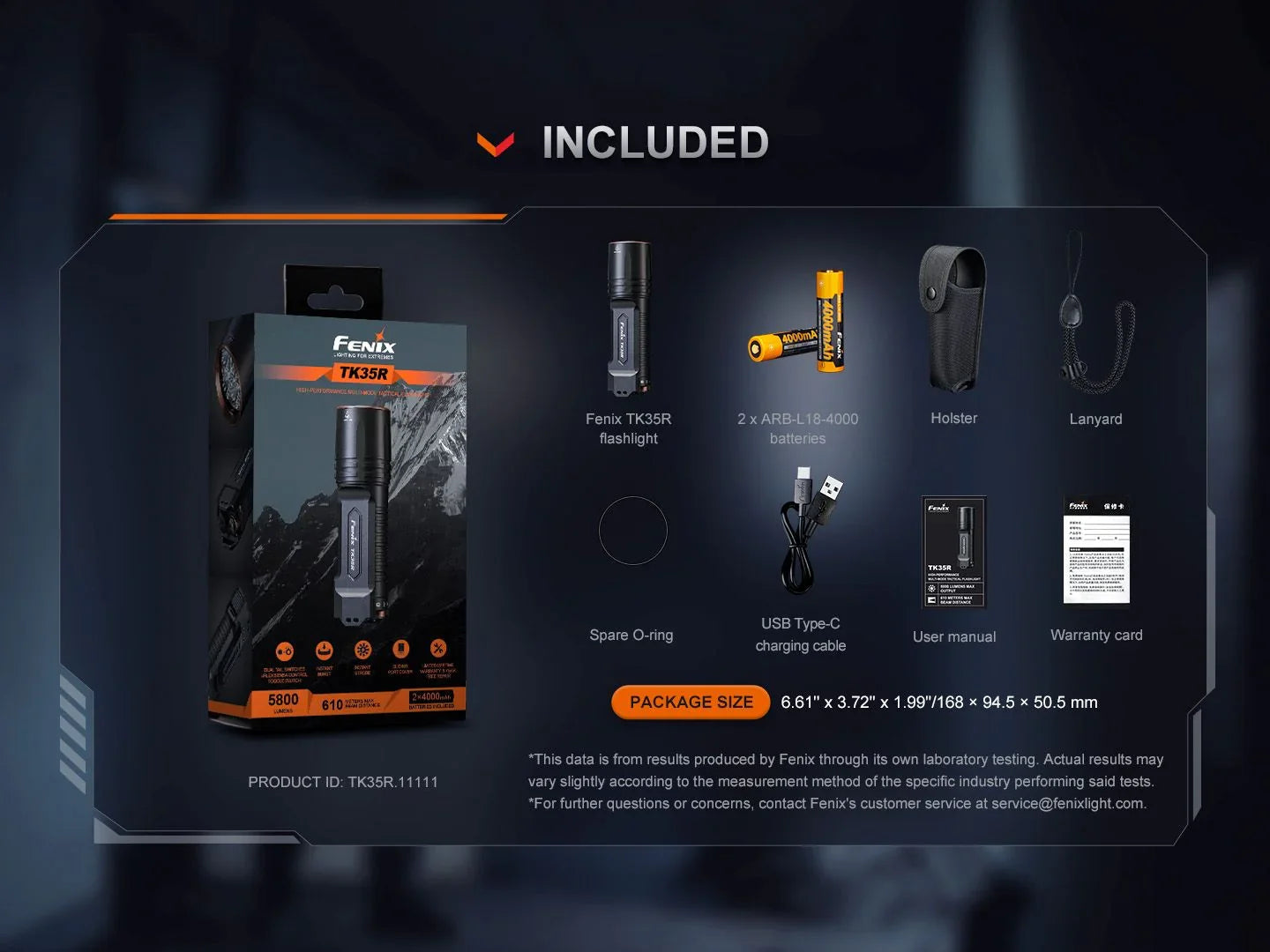 Fenix TK35R Hochleistungsfähige taktische Multi-Mode-Taschenlampe, 5800 Lumen