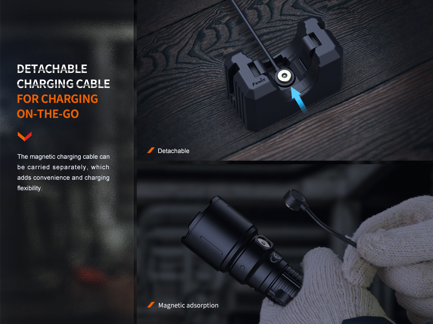 Fenix WF26R High-Performance Taschenlampe mit Ladehalterung, 3000 Lumen