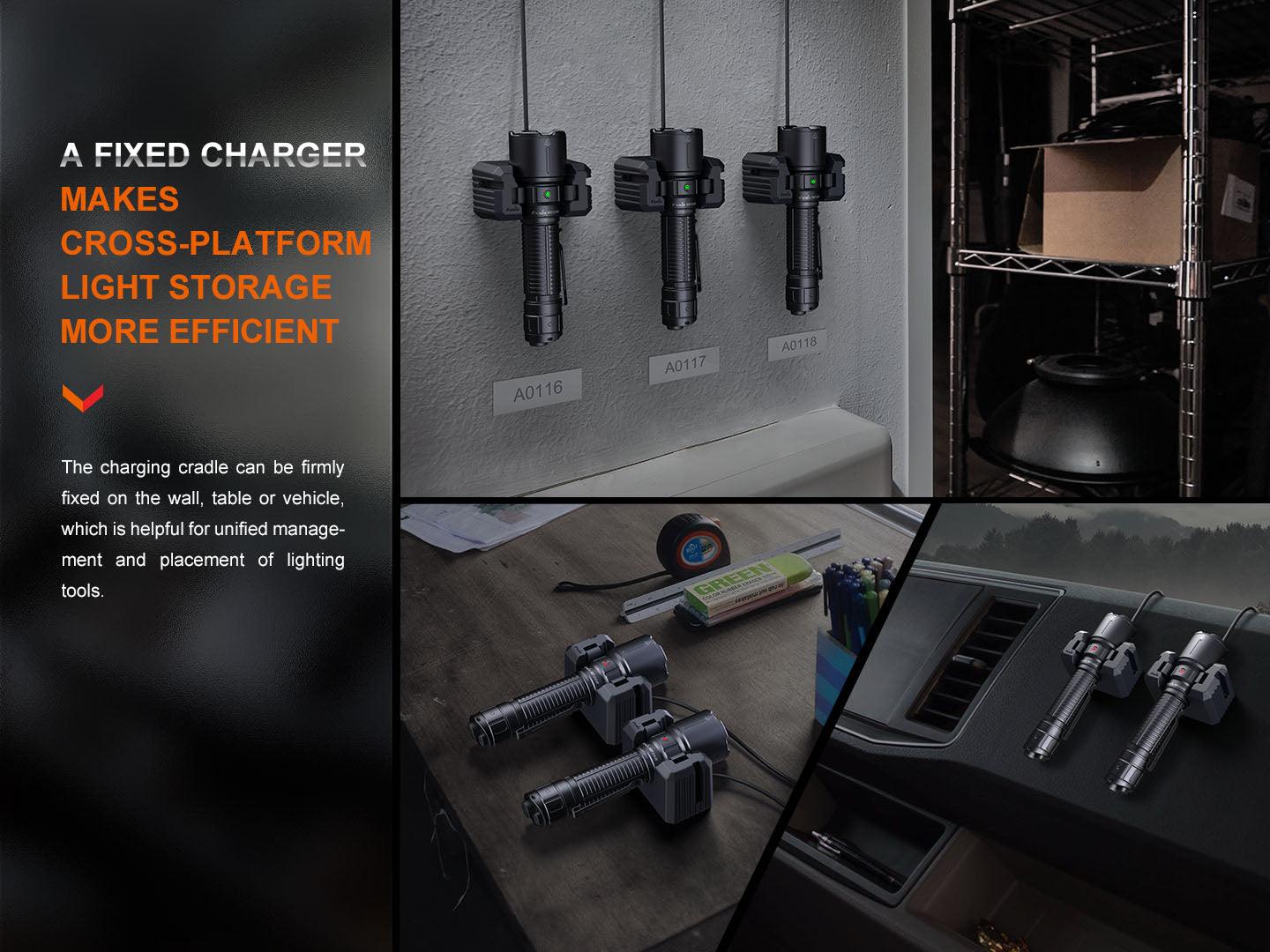 Fenix WF26R High-Performance Taschenlampe mit Ladehalterung, 3000 Lumen