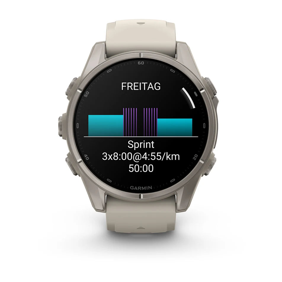 Garmin Fēnix® 9 - 43mm Nebelgrau/Ttitan mit Silikon-Armband - machsport – Bild 