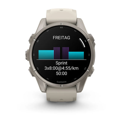 Garmin Fēnix® 9 - 43mm Nebelgrau/Ttitan mit Silikon-Armband - machsport