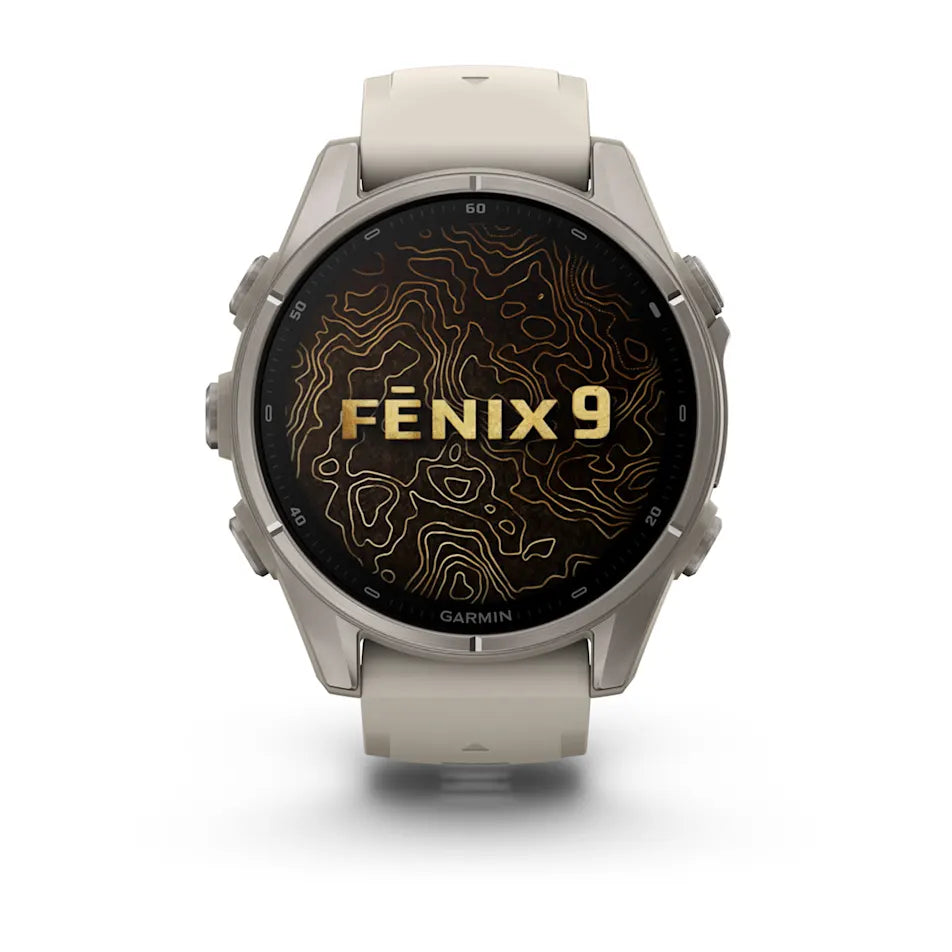 Garmin Fēnix® 9 - 43mm Nebelgrau/Ttitan mit Silikon-Armband - machsport