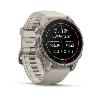 Garmin Fēnix® 9 - 43mm Nebelgrau/Ttitan mit Silikon-Armband - machsport