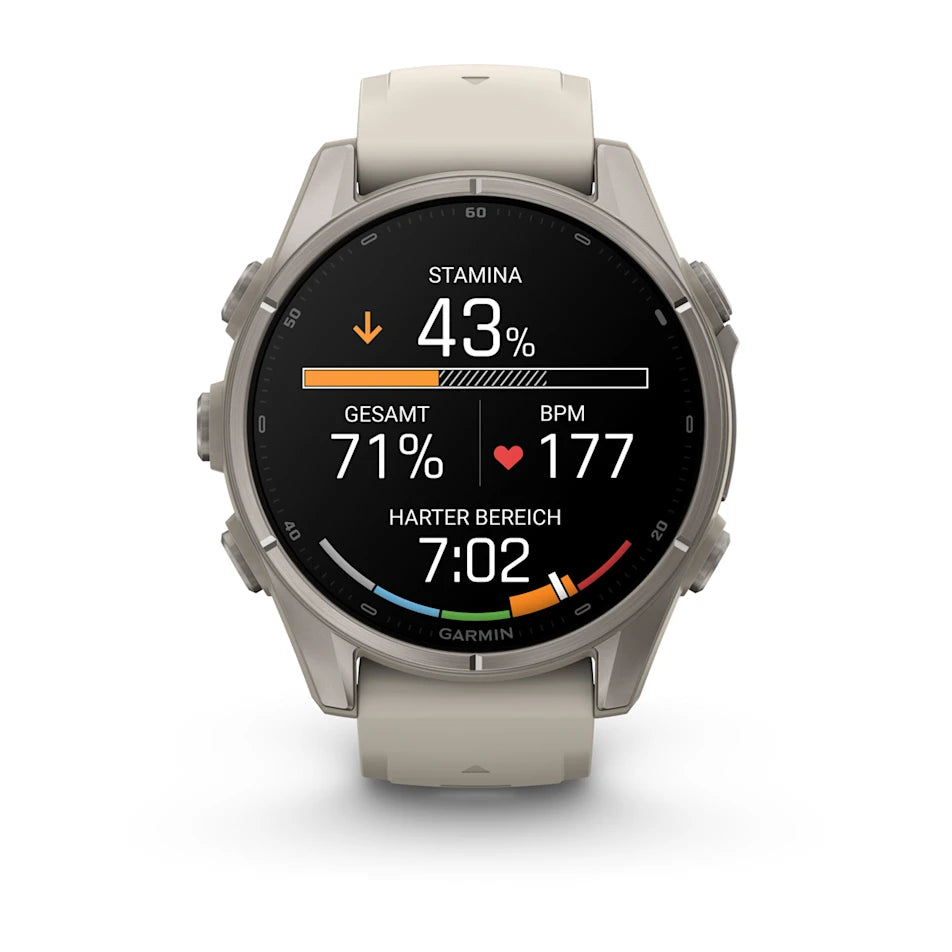 Garmin Fēnix® 9 - 43mm Nebelgrau/Ttitan mit Silikon-Armband - machsport – Bild 