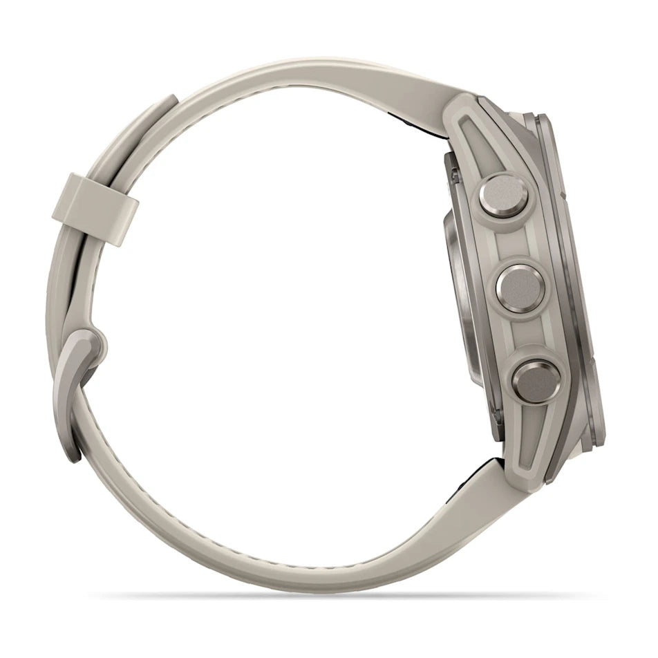 Garmin Fēnix® 9 - 43mm Nebelgrau/Ttitan mit Silikon-Armband - machsport