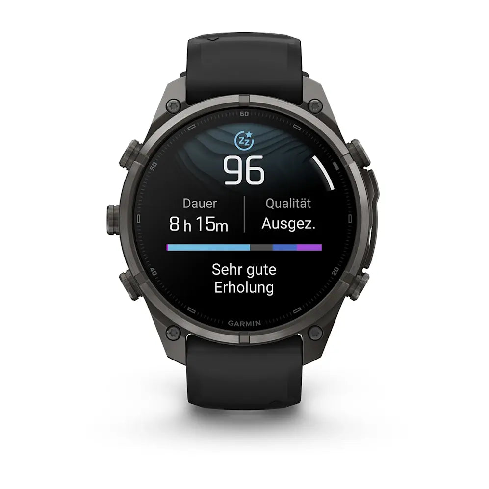 Garmin Fēnix® 9 Pro – inReach®, 47mm Carbongrau DLC Titan mit Silikon-Armband Schwarz/Kieselgrau