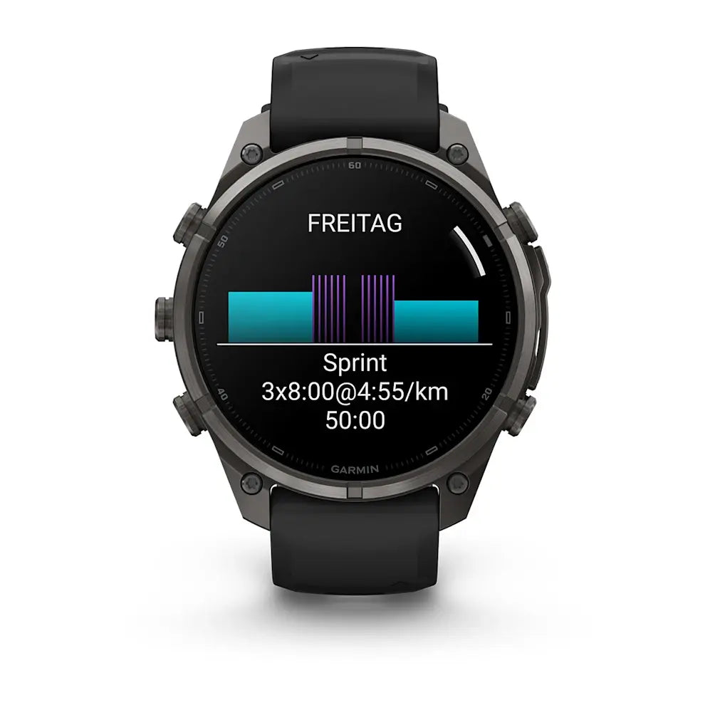 Garmin Fēnix® 9 Pro – inReach®, 47mm Carbongrau DLC Titan mit Silikon-Armband Schwarz/Kieselgrau – Bild 