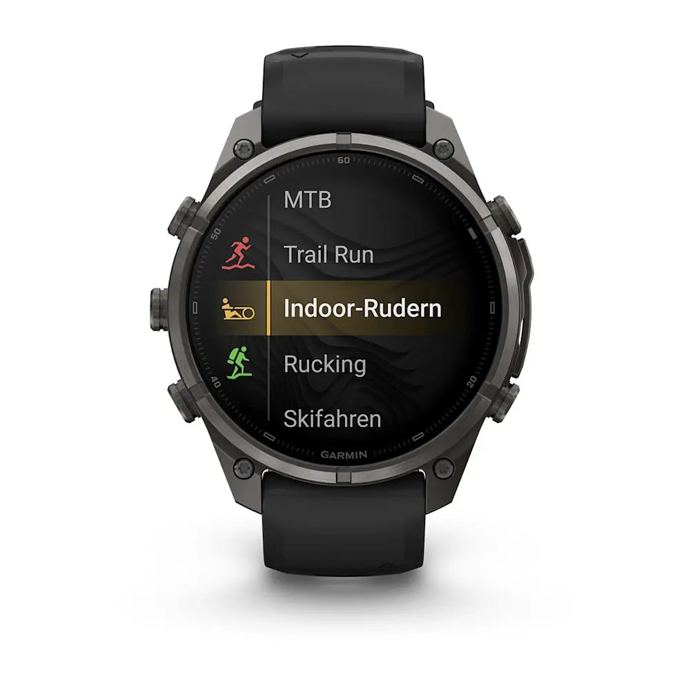 Garmin Fēnix® 9 Pro – inReach®, 47mm Carbongrau DLC Titan mit Silikon-Armband Schwarz/Kieselgrau