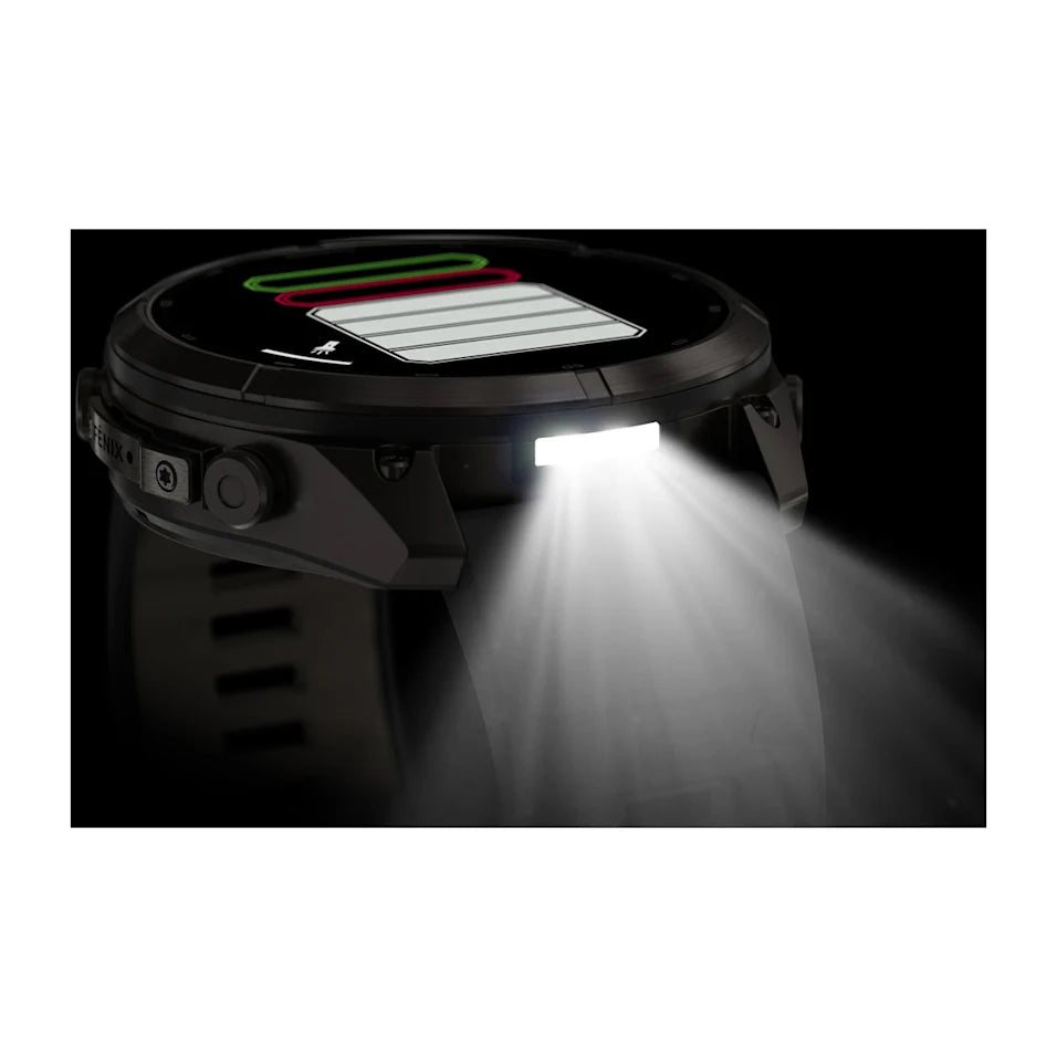 Garmin Fēnix® 9 Pro – inReach®, 51mm Carbongrau DLC Titan mit Silikon-Armband Schwarz/Kieselgrau – Bild 