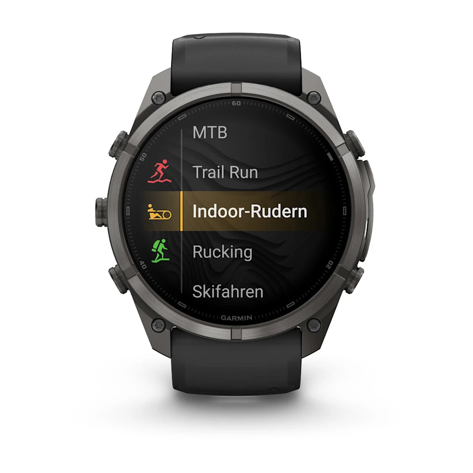 Garmin Fēnix® 9 Pro – inReach®, 51mm Carbongrau DLC Titan mit Silikon-Armband Schwarz/Kieselgrau – Bild 