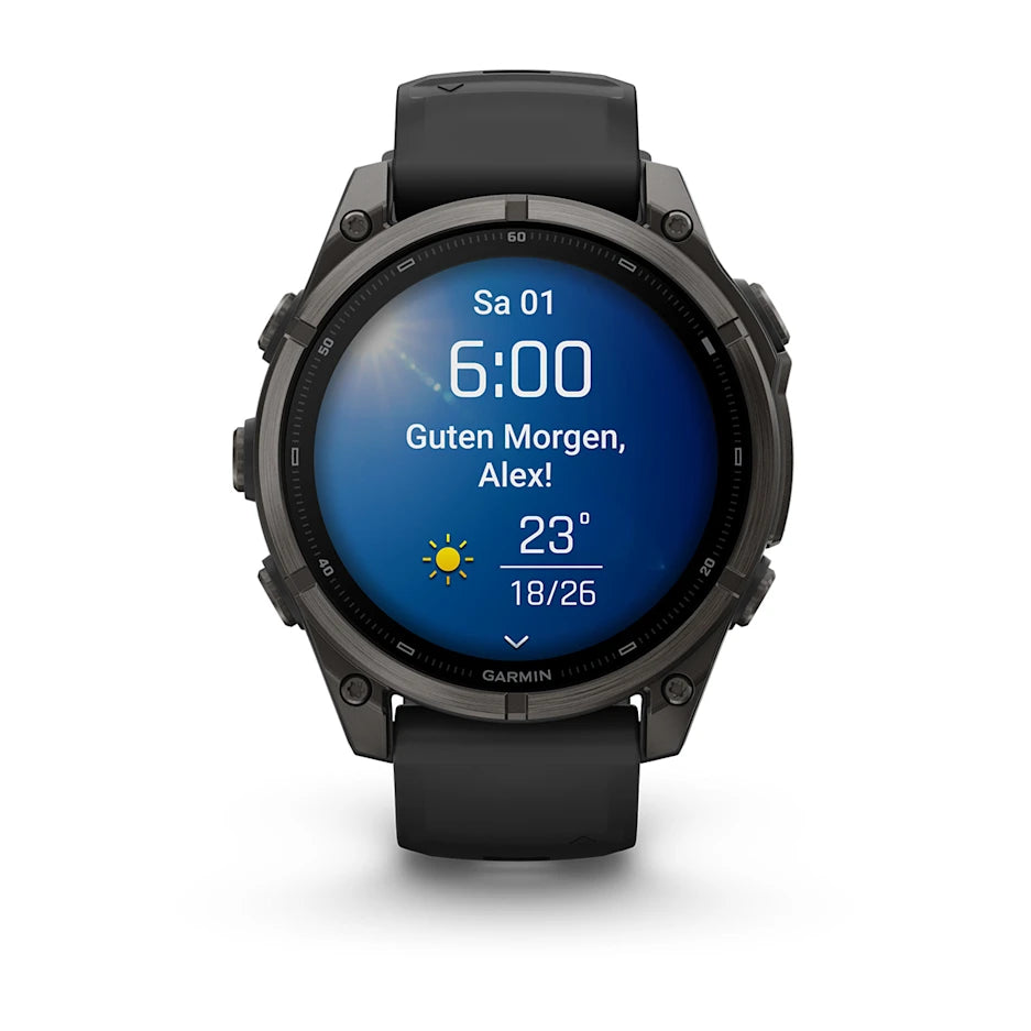 Garmin Fēnix® 9 – 47mm Schwarz/Carbongrau DLC Titan – Bild 