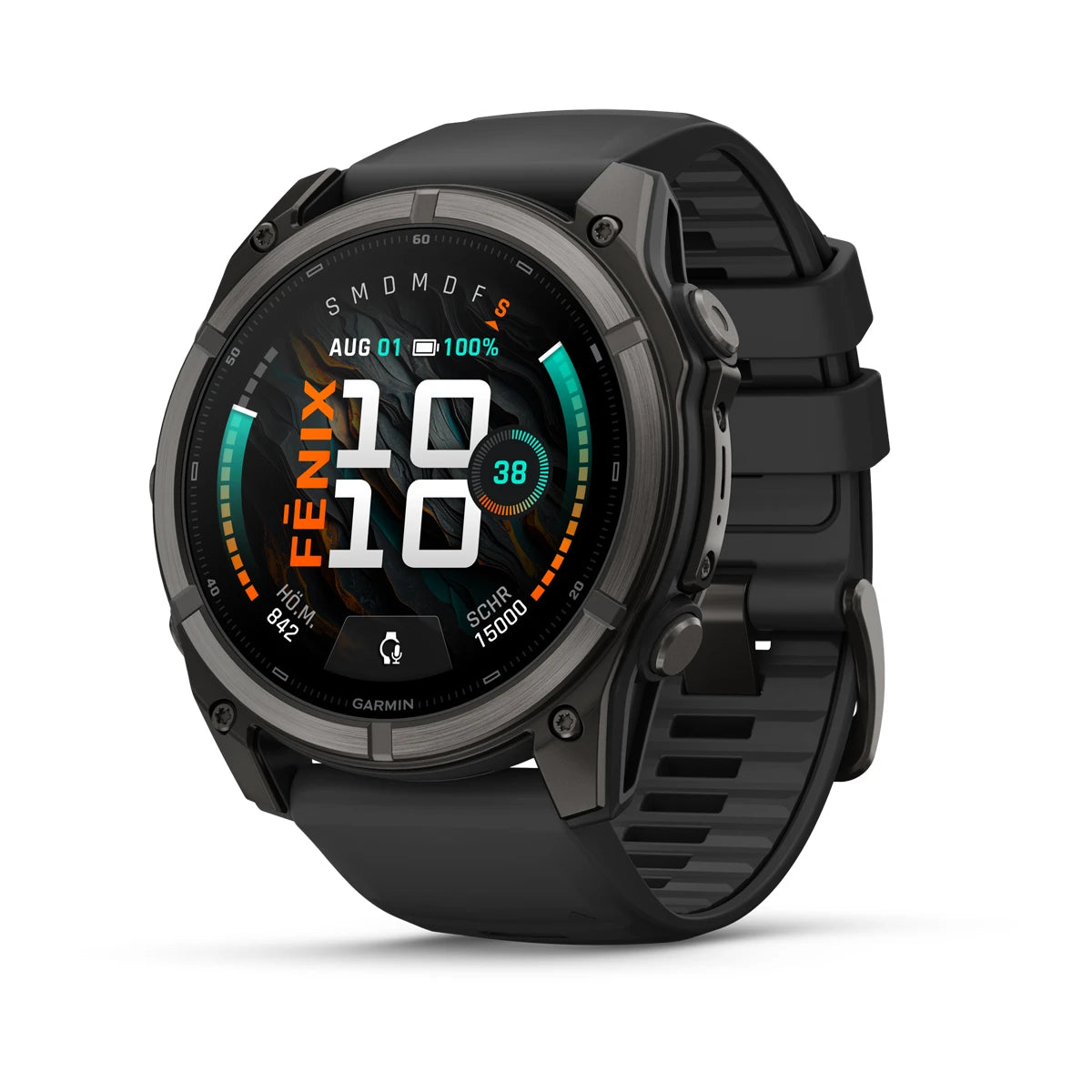 Garmin Fenix® 9 – 51mm Schwarz/Carbongrau DLC Titan – Bild 