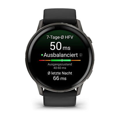 Garmin Venu® 4 - 45 mm Schwarz/Schiefergrau mit Schnellwechsel-Silikon-Armband 22 mm