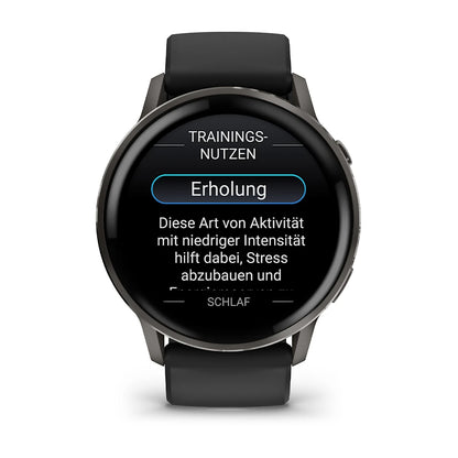 Garmin Venu® 4 - 45 mm Schwarz/Schiefergrau mit Schnellwechsel-Silikon-Armband 22 mm