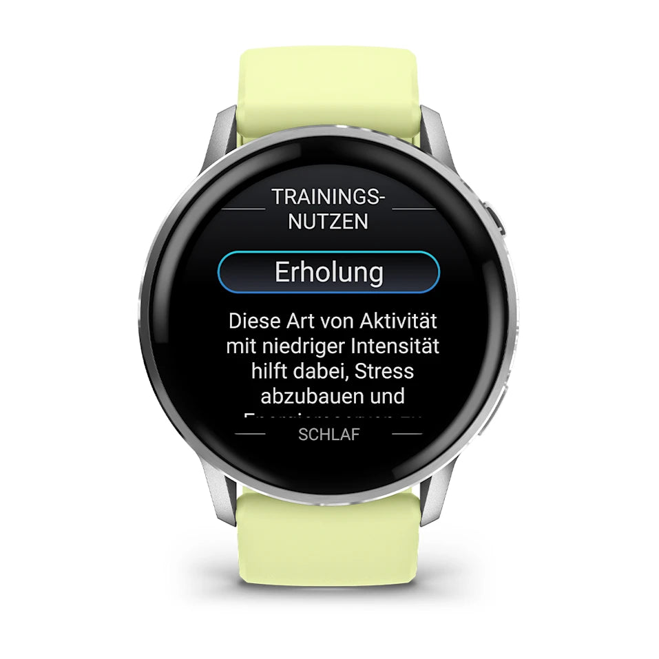 Garmin Venu® 4 - 45 mm Grau/Silber mit Schnellwechsel-Silikon-Armband 22 mm Zitrone