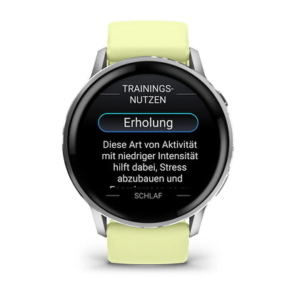 Garmin Venu® 4 - 45 mm Grau/Silber mit Schnellwechsel-Silikon-Armband 22 mm Zitrone