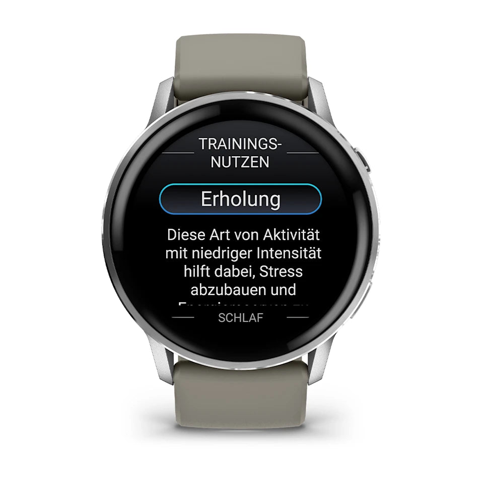 Garmin Venu® 4 - 45 mm Schwarz/Silber mit Schnellwechsel-Silikon-Armband 22 mm Grau – Bild 