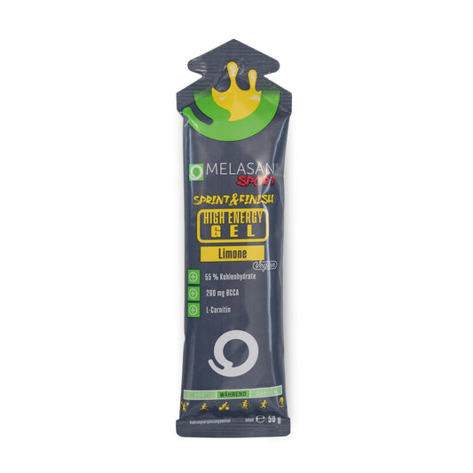 Melasan High Energy Gel Limone 50g - schnelle Energiezufuhr, leicht verdaulich & perfekt für intensive Trainingseinheiten