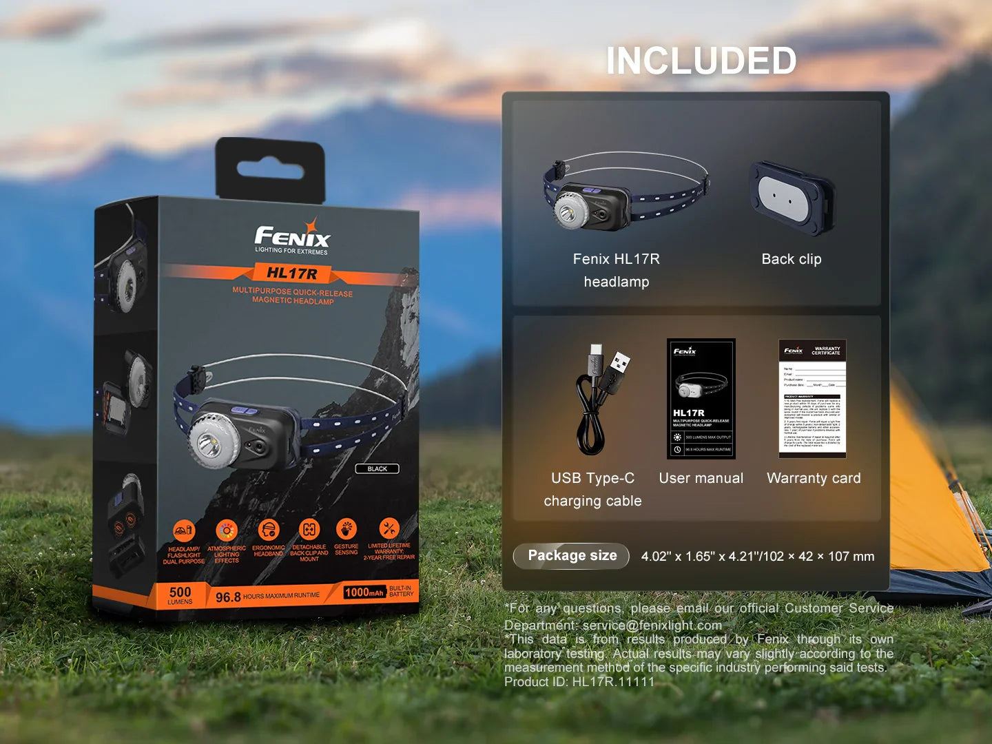 Fenix HL17R – kompakte Multifunktions-Stirnlampe mit Gestenerkennungsfunktion, 500 Lumen – Bild 