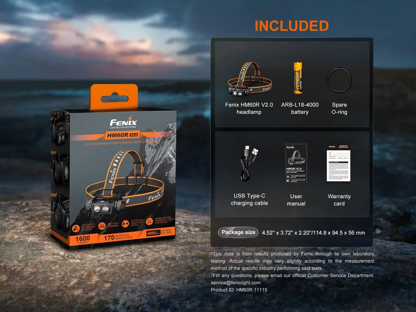 Fenix HM60R V2.0 Hochleistungs-Stirnlampe aus Metall, 1600 Lumen – Bild 