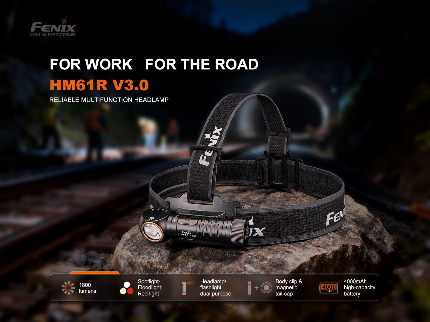 Fenix HM61R V3.0 Leistungsstarke Profi Stirnlampe sowie Taschenlampe mit Rotlicht, 1800 Lumen – Bild 