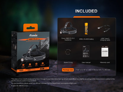 Fenix HM61R V3.0 Leistungsstarke Profi Stirnlampe sowie Taschenlampe mit Rotlicht, 1800 Lumen
