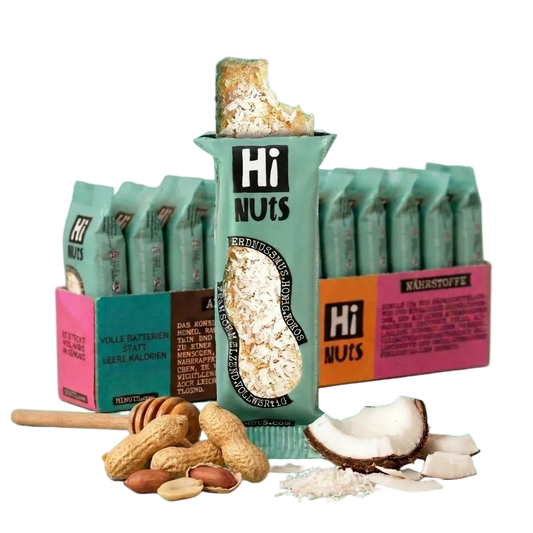 HiNUtS Lieblingsbox Kokos (12 Stück), cremiger Energieriegel mit Kokos, Erdnussmus und Honig – Default Title