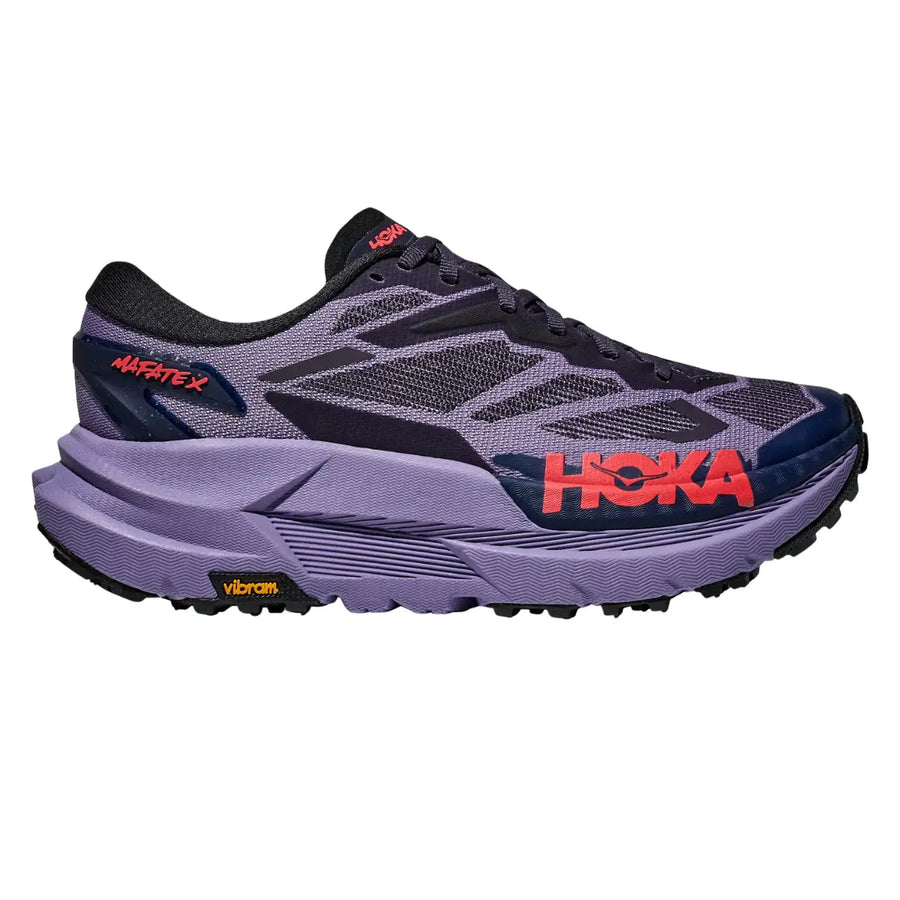 Hoka Damenlaufschuhe Mafate X, berry jam / squid ink Größe 40