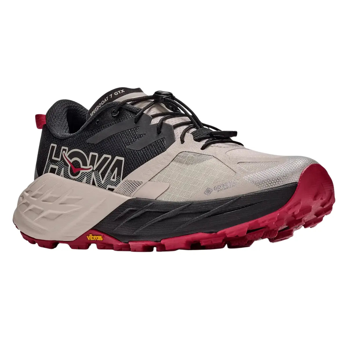 Hoka Herrenlaufschuhe Speedgoat 7 GTX,  black / river rock grey