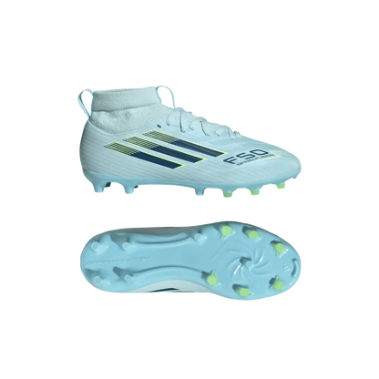 Adidas Kinderfußballschuhe F50 Sparkfusion League FG, halbhohe Fußballschuhe für feste Böden und Kunstrasen mit Sprintplate Fusion - machsport