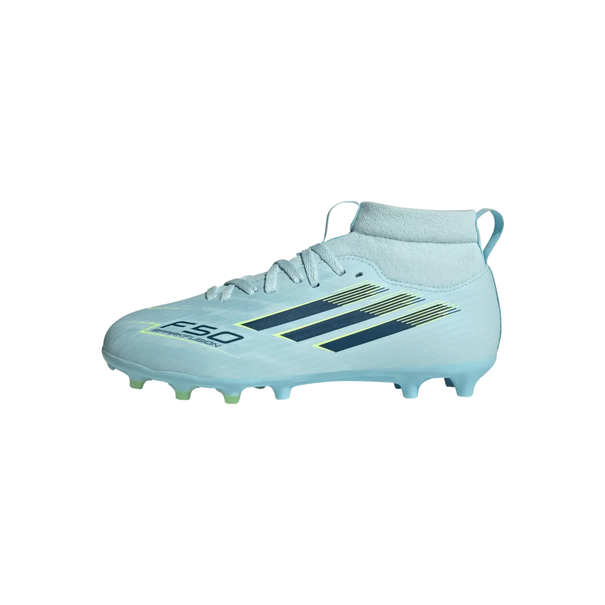 Adidas Kinderfußballschuhe F50 Sparkfusion League FG, halbhohe Fußballschuhe für feste Böden und Kunstrasen mit Sprintplate Fusion - machsport – Bild 