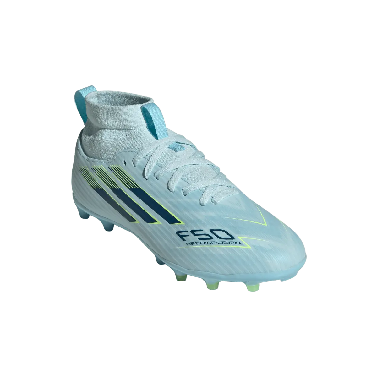 Adidas Kinderfußballschuhe F50 Sparkfusion League FG, halbhohe Fußballschuhe für feste Böden und Kunstrasen mit Sprintplate Fusion - machsport