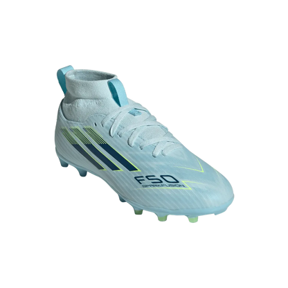 Adidas Kinderfußballschuhe F50 Sparkfusion League FG, halbhohe Fußballschuhe für feste Böden und Kunstrasen mit Sprintplate Fusion - machsport