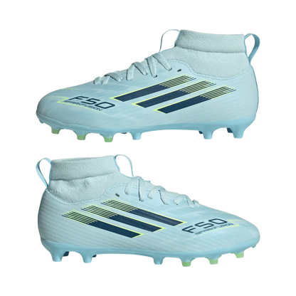 Adidas Kinderfußballschuhe F50 Sparkfusion League FG, halbhohe Fußballschuhe für feste Böden und Kunstrasen mit Sprintplate Fusion - machsport