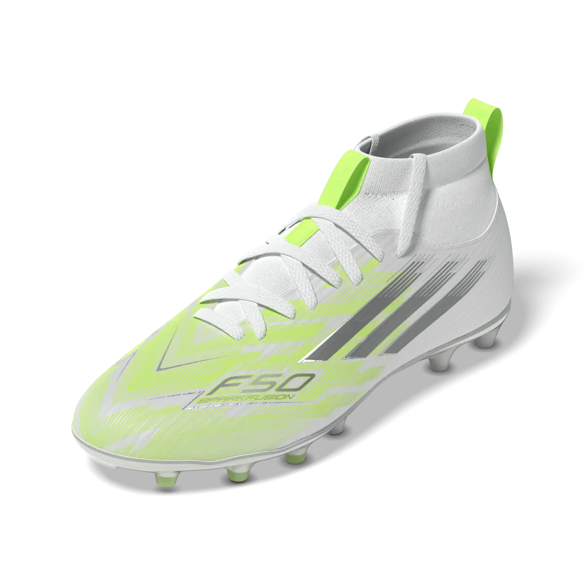 Adidas Kinderfußballschuhe F50 Sparkfusion League FG, halbhohe Fußballschuhe für feste Böden und Kunstrasen mit Sprintplate Fusion - machsport