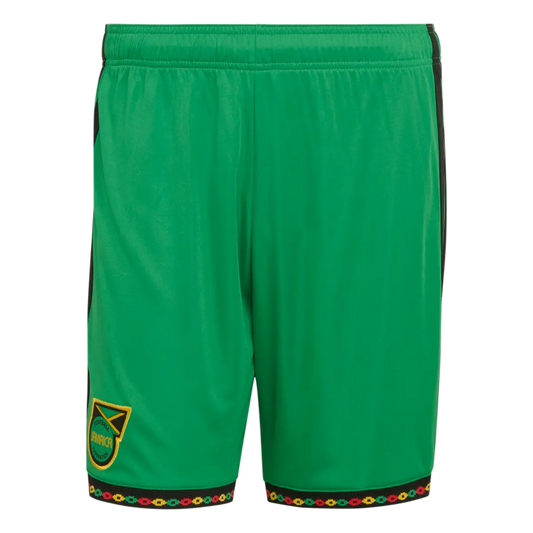 Jamaika Herrenfußballhose Homeshort 2026, Bob Marley, Heimshorts mit Climacool für Spiel und Fanmomente – grün / S