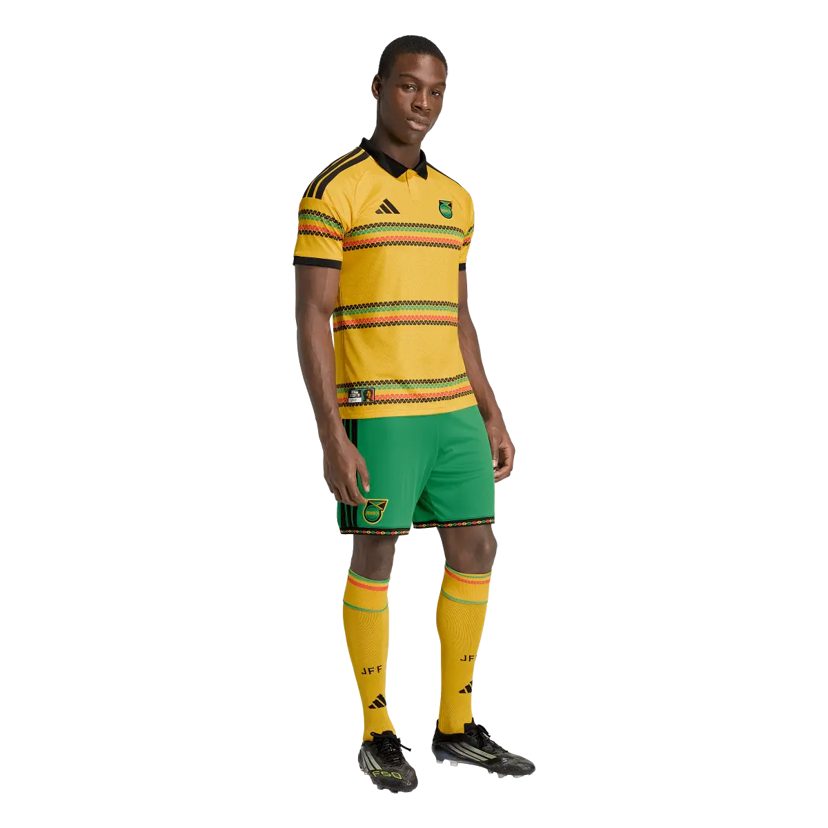 Jamaika Herrenfußballhose Homeshort 2026, Bob Marley, Heimshorts mit Climacool für Spiel und Fanmomente - machsport