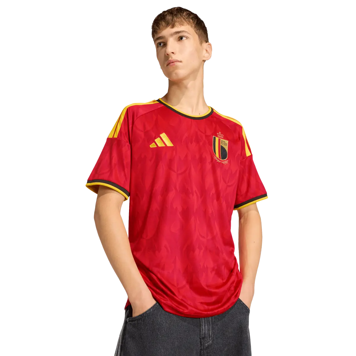 Belgien Herrenfußballshirt Home 2026, Heimtrikot mit Climacool für Spiel, Training und Fanmomente - machsport