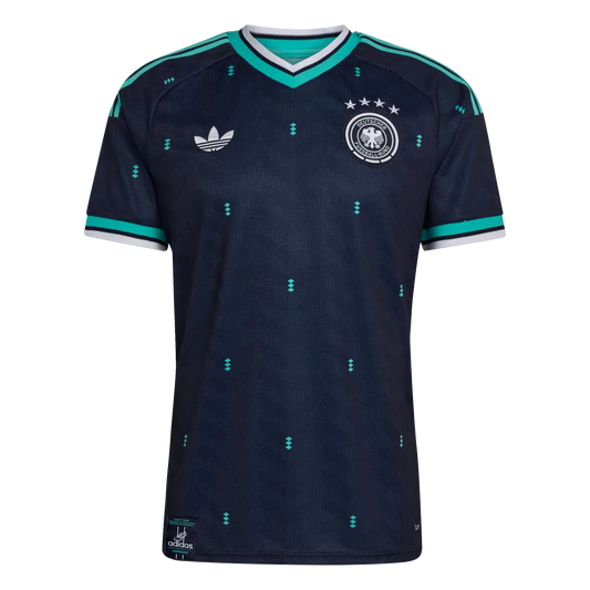 Deutschland Herrenfußballshirt Away Trikot, Auswärtstrikot mit Climacool für Spiel, Training und Fan Einsatz – dunkelblau / S
