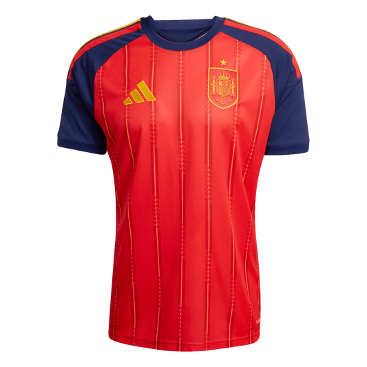 Spanien Herrenfußballshirt Home Jersey 2026, Heimtrikot mit Climacool für Spiel, Training und Fan Einsatz – rot / S