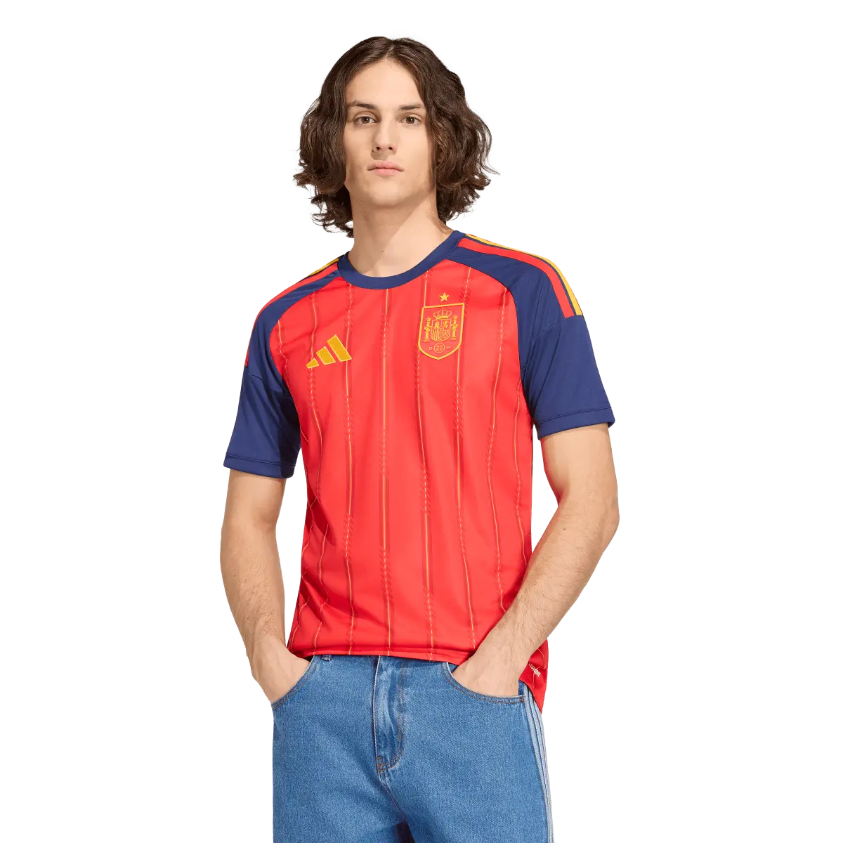 Spanien Herrenfußballshirt Home Jersey 2026, Heimtrikot mit Climacool für Spiel, Training und Fan Einsatz - machsport