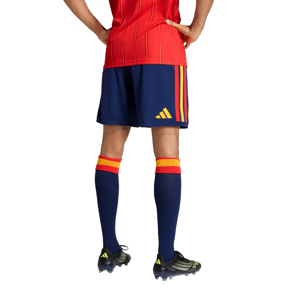 Spanien Herrenfußballshort Home 2026, Heimshorts mit Climacool für Spiel, Training und Fan Einsatz - machsport