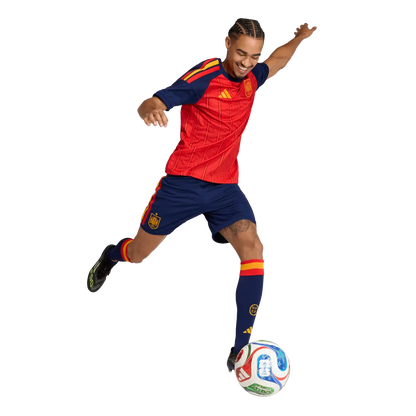 Spanien Herrenfußballshort Home 2026, Heimshorts mit Climacool für Spiel, Training und Fan Einsatz - machsport