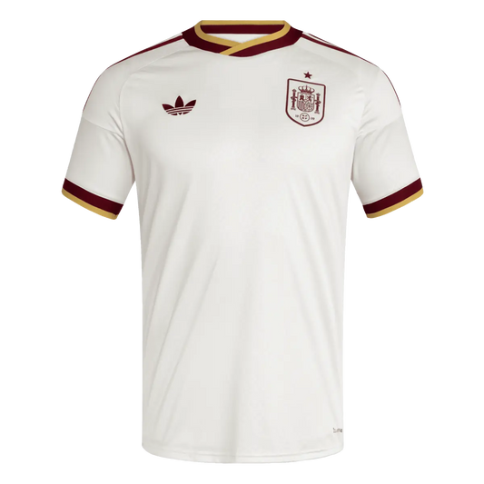 Spanien Herrenfußballshirt Away Jersey, Auswärtstrikot mit Climacool für Spiel, Training und Fan Einsatz – weiß / S