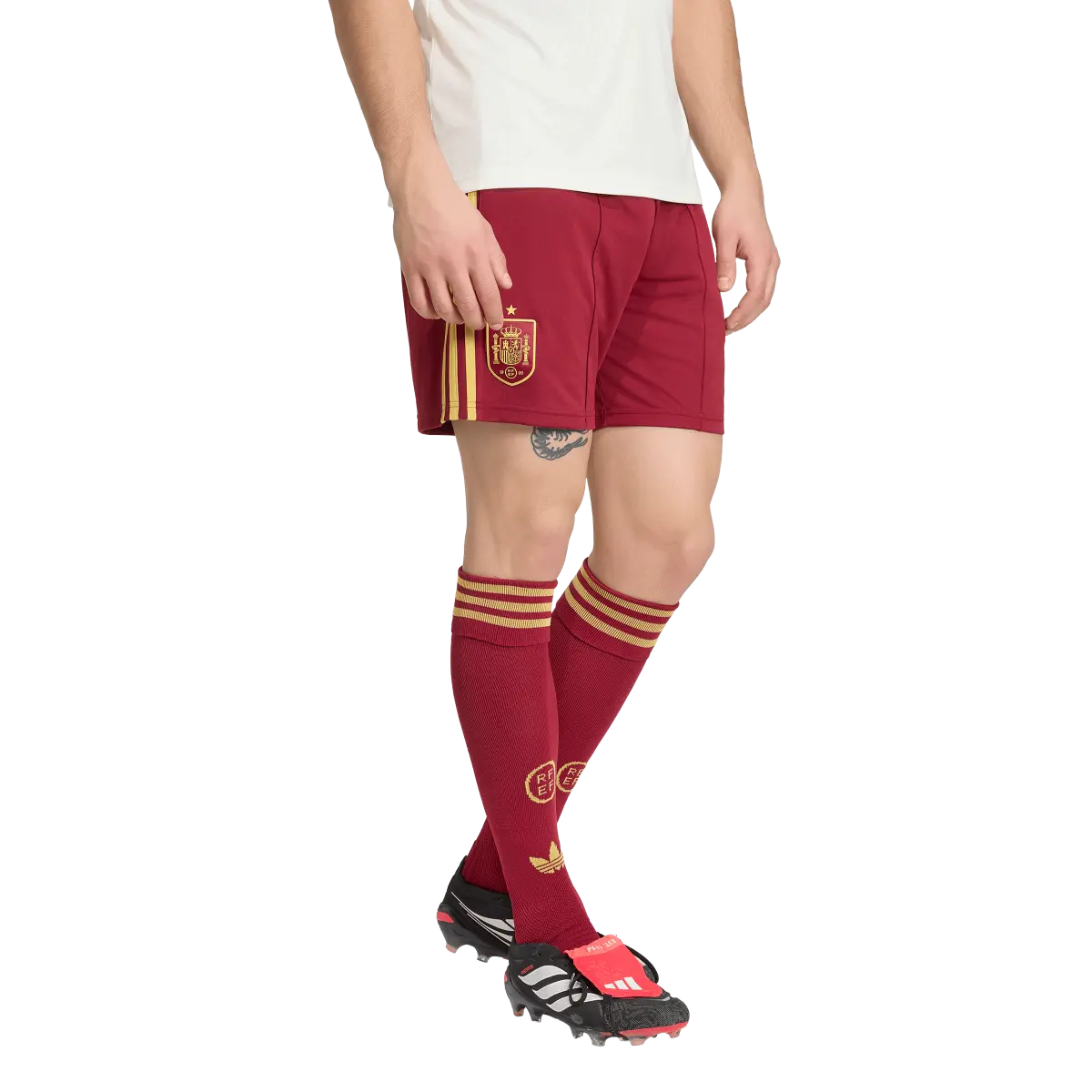 Spanien Herrenfußballshort Away 2026, Auswärtsshorts mit Climacool für Spiel, Training und Fan Einsatz - machsport