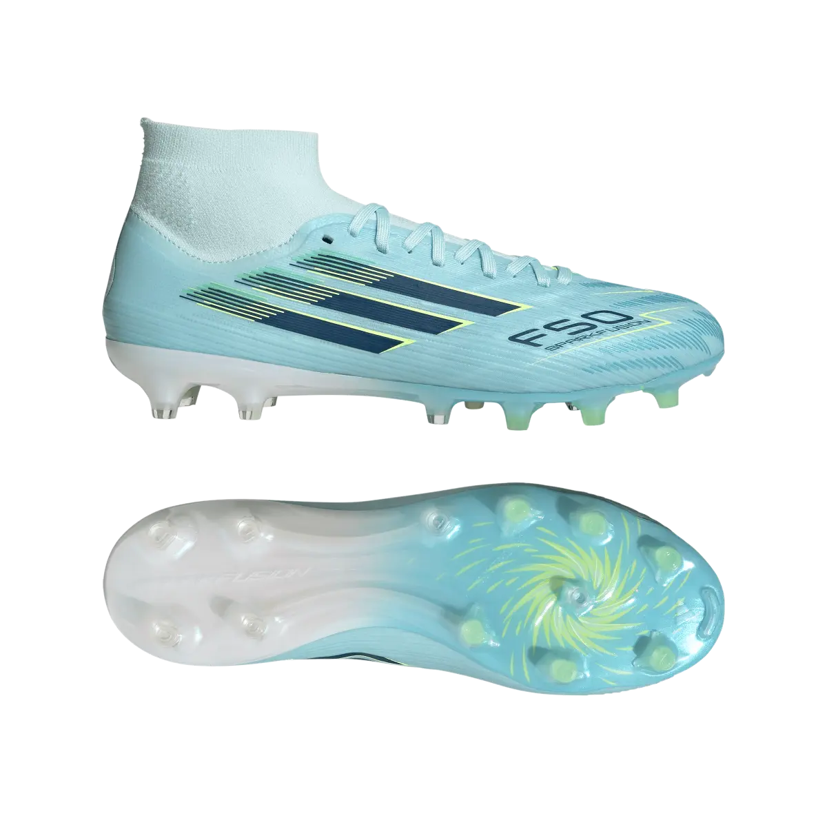 Adidas Fußballschuhe F50 Sparkfusion Pro, Mid Cut Fußballschuhe für feste Böden und Kunstrasen mit Primeknit Schaft - machsport – Bild 