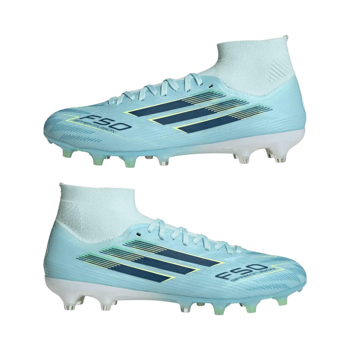 Adidas Fußballschuhe F50 Sparkfusion Pro, Mid Cut Fußballschuhe für feste Böden und Kunstrasen mit Primeknit Schaft - machsport
